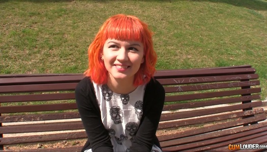 Nice red head  from the street demonstrates  upskirt view porn pics