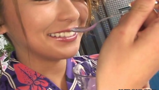 Hot and sexy geisha Runa Mikami teases herself with egg vibrators porn pics