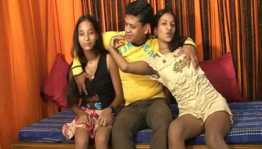 Careless Indian teens Tina and Nelo give head to one guy porn pics