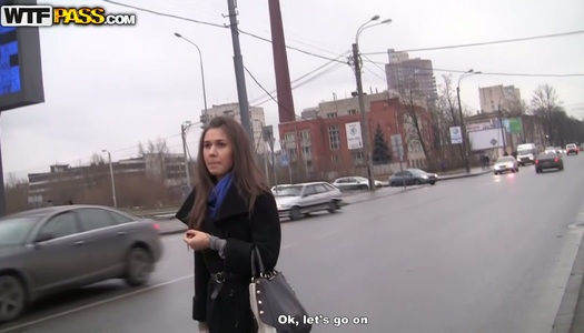 Nice girlie wanders along the street and hopes to find a stud for a fuck porn pics
