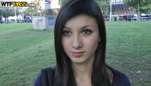 Fuckalbe chic Monica shows off her tits in public porn pics