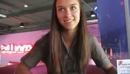 Tasty looking brunette  drinking cocktail and flirting on a cam porn pics