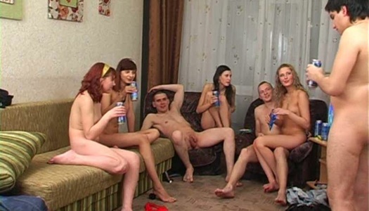 Crazy group sex on a birthday party porn pics