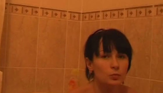 Amateur brunette girlfriend masturbating and sucking cock in the bathroom porn pics