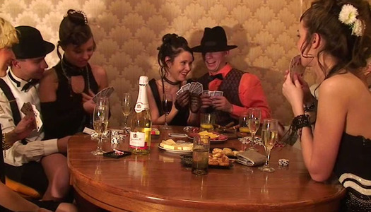 Students are having fun at the thematic party porn pics