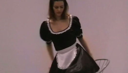 Radiating amateur girl is posing on cam wearing maids uniform porn pics