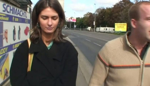 Two pickupers in Russia talk one real chick into quick sex porn pics