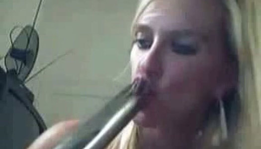 Busty horn-mad blondie drills both her holes with a dildo delightfully porn pics