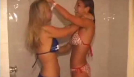 Amazing hot lesbians are taking a shower and spooning each other ardently porn pics