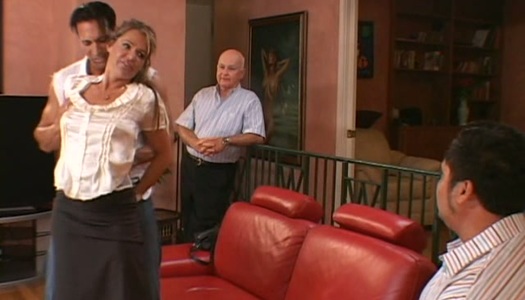 Voracious housewife Kelly Leigh fucks furiously right in front of her hubby porn pics