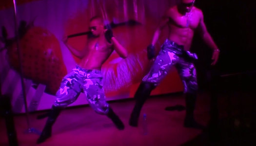 Horny bitch Bella goes on a striptease show porn pics