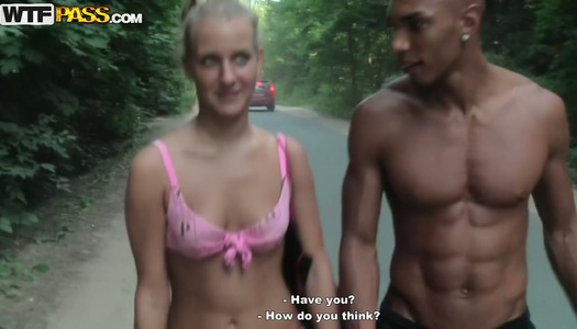 Charming blondie Jennifer hooks up with perverse black fucker porn pics