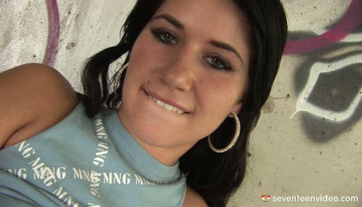 Filthy brunette teen boffs her asshole and pussy with thick dildo porn pics