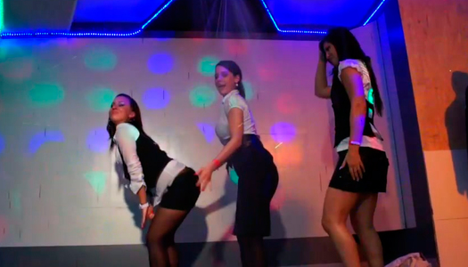 Nasty girls are dancing dirty on a stage porn pics