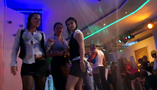 Nasty girls are dancing on a wet stage porn pics