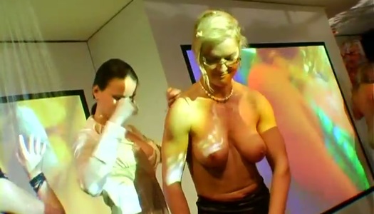 Nude appetizing bitches are dancing at the party porn pics