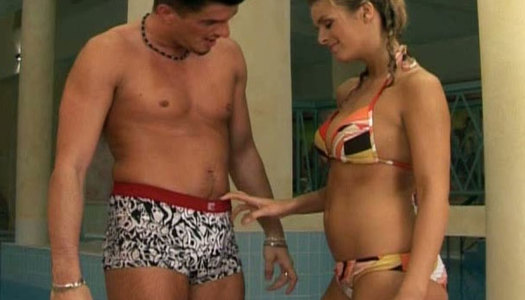 All wet and titless blondie Femmy seduces a man to get her pussy eaten porn pics