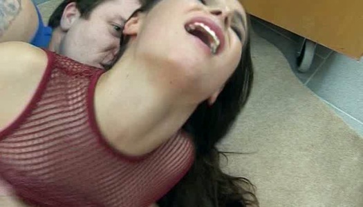 Beautiful hot brunette Ellen gets her pussy screwed tough on the floor porn pics