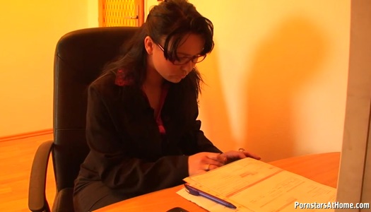 Private secretary pleases her horny boss by giving a solid blowjob for cum porn pics