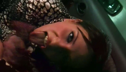 Bitchie brunette sucks the stranger's dick right in the parking lot porn pics