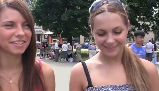 Sassy girls are fucking in the park in a threesome porn pics