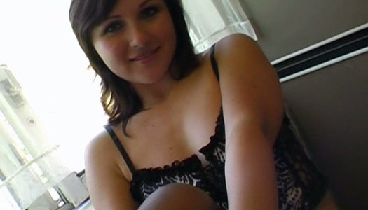 Skanky bitch Martine G is sucking sausage in the kitchen porn pics