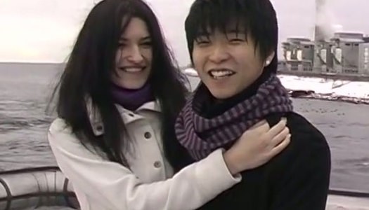 Amateur brunette sucks her Korean boyfriend's dick for sperm outdoors porn pics