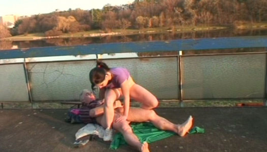 Curvy brunette amateur Lucie V hops on aroused BF in cowgirl style porn pics