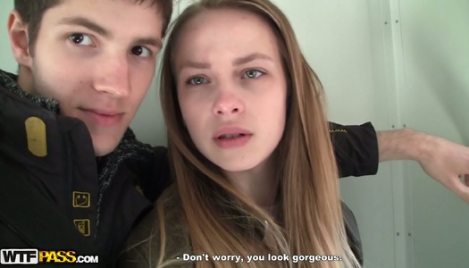 Milk skinned brunette chick gets hooked up at the train porn pics