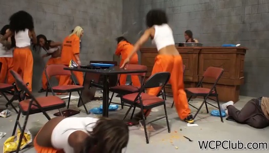 Black cop Bella Moretti desires to eat the hot prisoner Porshe Carrera's pussy porn pics