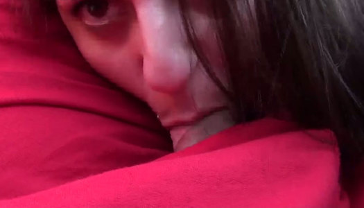 Kinky amateur brunette goes nuts and sucks a stiff dick for cum in the car porn pics