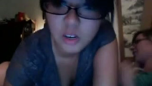 Smiling amateur brunette eats the juicy cunt passionately on webcam porn pics