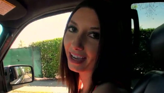 Slutty chick Jasmine gives deepthroat blowjo in a car wile he is riding porn pics