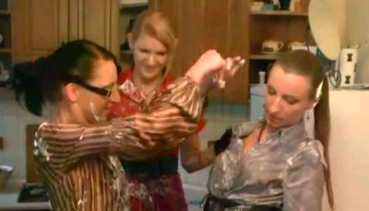 Lesbian games with whipped cream on hot amateur sex video porn pics