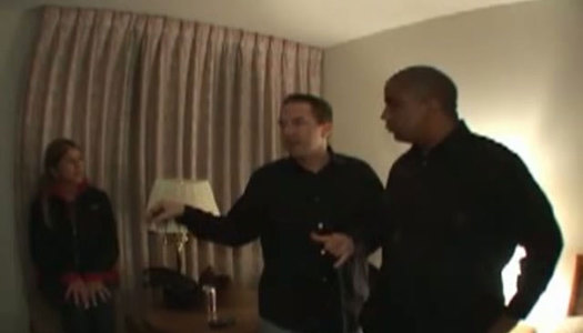 Blond haired gal Fiona goes with two dudes to the motel to tease the dicks porn pics