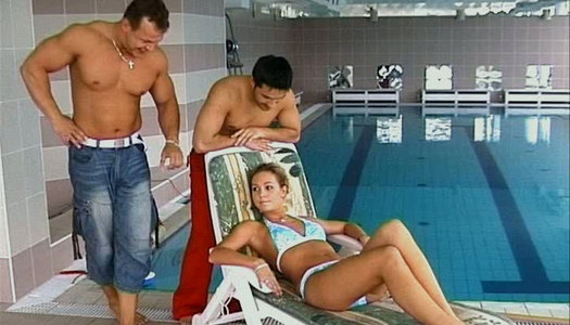 Lustful teen gets her mouth hole and pussy drilled hard by two studs porn pics