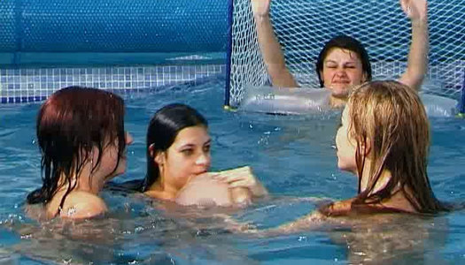 Three peppering young cuties demonstrate their cuddly bodies under water porn pics