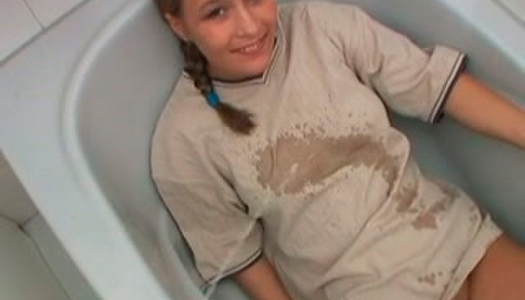 Tasty looking teen gets pissed before giving blowjob in pov sex scene porn pics