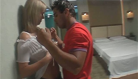 Classy blonde slut gives blowjob and gets fucked doggy style porn pics