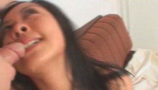 Buxom Asian hottie provides a lucky dude with a solid blowjob for sperm porn pics