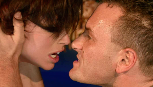 Feisty redhead bitch Szilvia is getting her wet twat licked while tied up and hanged down the ceiling porn pics