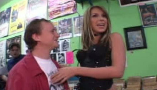 Frisky pornstar Courtney Cummz gives her head in the car porn pics