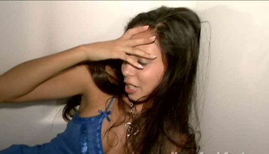 Straight haired brunette coed girl sucks a stiff dick in the dorm toilet porn pics