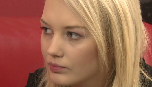 Cute blonde strips at the casting exposing her fresh sexy body porn pics