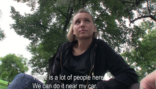 Amateur European chick gives awesome blowjob for money porn pics