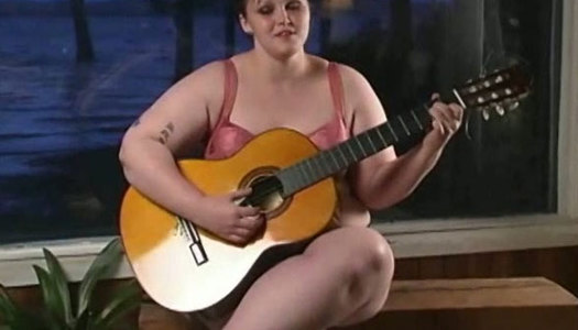 Trashy BBW whore is pleasing her pussy with fingers porn pics