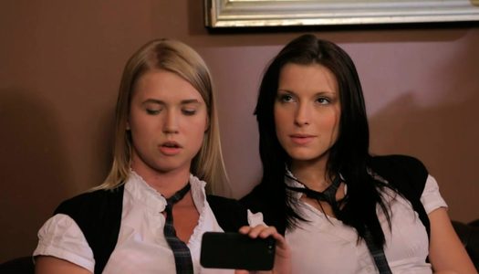 Raunchy college slut Victoria Daniels gets her gaping holes fingered porn pics