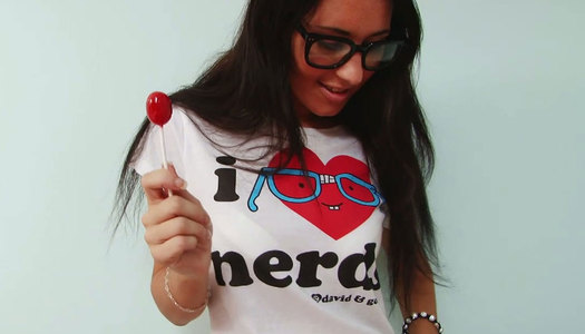 Lustful nerdy fingers her pussy tenderly and sensually porn pics