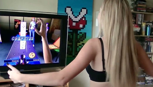 Slutty and whorish blondie would like to play some game porn pics