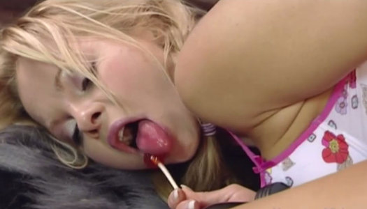 Trashy blonde whore gets her butt hole stretched with big anal sex toys porn pics